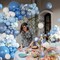 Dusty Blue Balloon Arch Kit,145pcs Denim Light Blue and White Balloons Garland Kits forBaby Shower Gender Reveal Party Decorations